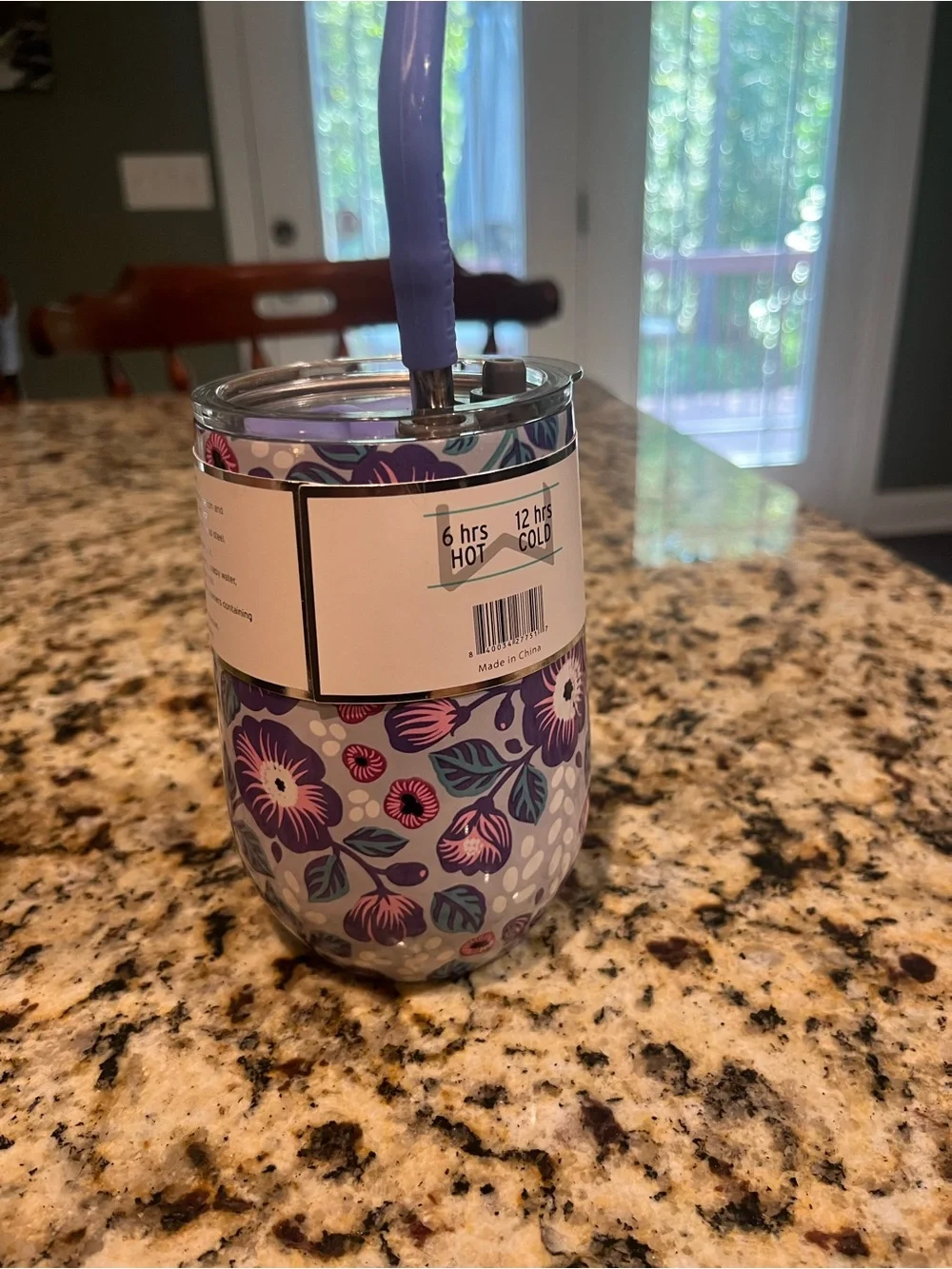Lavender Floral Stainless Steel Tumbler - 14 oz